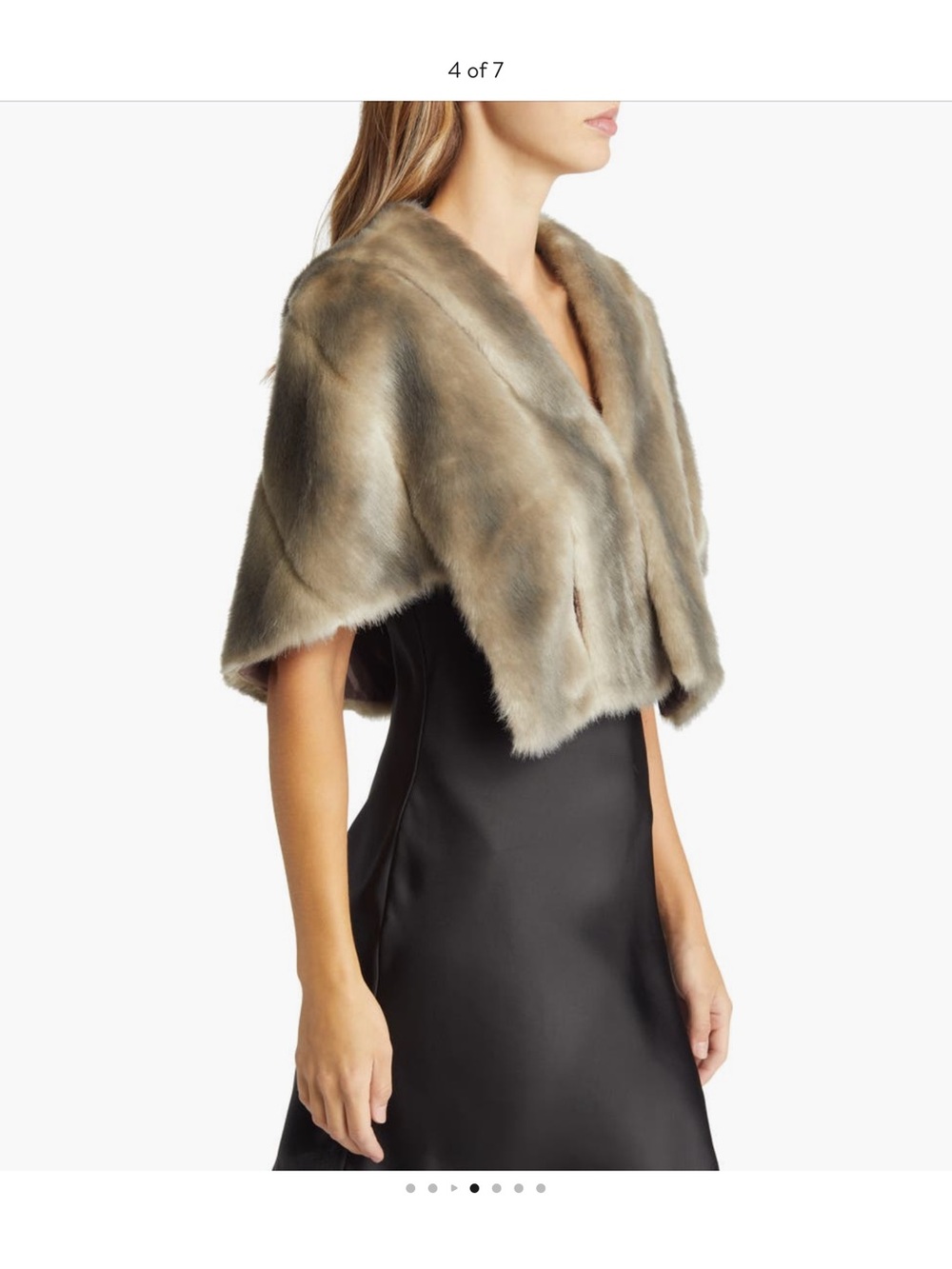 Eliza J Brown Faux Fur Cape - Picture 4 of 6